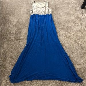 Pink blush long maxi maternity dress